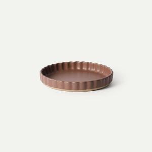 image:imageMORA Ceramic Tart Pan 95 Inch Large Porcelain Baking Dish for Tarts Quiche Pie Flan etc Fluted Ruffled Edge Oven Microwave Freezer and Dishwasher safe  Great Gift For Bakers  OatTeracotta