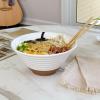 image:imageMORA Ceramic Ramen Bowl Set of 2 45oz  Great for Pho Miso Udon Soup Instant Noodles Serving Thai or Asian Food  Microwave Safe Large Japanese Noodle Bowls Modern Kitchen  MushroomVanilla White