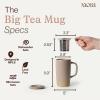 image:imageMORA Ceramics Large Tea Mug with Loose Leaf Infuser and Ceramic Lid 18 oz Portable Microwave Dishwasher Safe Tall Coffee Cup  Rustic Matte Ceramic Glaze Modern Herbal Tea Strainer ThymeMushroom