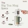image:imageMORA Ceramics Large Tea Mug with Loose Leaf Infuser and Ceramic Lid 18 oz Portable Microwave Dishwasher Safe Tall Coffee Cup  Rustic Matte Ceramic Glaze Modern Herbal Tea Strainer ThymeThyme