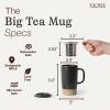 image:imageMORA Ceramics Large Tea Mug with Loose Leaf Infuser and Ceramic Lid 18 oz Portable Microwave Dishwasher Safe Tall Coffee Cup  Rustic Matte Ceramic Glaze Modern Herbal Tea Strainer ThymeLiquorice