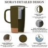 image:imageMORA Ceramics Large Tea Mug with Loose Leaf Infuser and Ceramic Lid 18 oz Portable Microwave Dishwasher Safe Tall Coffee Cup  Rustic Matte Ceramic Glaze Modern Herbal Tea Strainer ThymeOlive