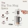 image:imageMORA Ceramics Large Tea Mug with Loose Leaf Infuser and Ceramic Lid 18 oz Portable Microwave Dishwasher Safe Tall Coffee Cup  Rustic Matte Ceramic Glaze Modern Herbal Tea Strainer ThymePeppercorn