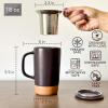 image:imageMORA Ceramics Large Tea Mug with Loose Leaf Infuser and Ceramic Lid 18 oz Portable Microwave Dishwasher Safe Tall Coffee Cup  Rustic Matte Ceramic Glaze Modern Herbal Tea Strainer ThymeNightwaves