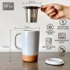 image:imageMORA Ceramics Large Tea Mug with Loose Leaf Infuser and Ceramic Lid 18 oz Portable Microwave Dishwasher Safe Tall Coffee Cup  Rustic Matte Ceramic Glaze Modern Herbal Tea Strainer ThymeSleet