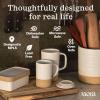 image:imageMORA Ceramics Large Tea Mug with Loose Leaf Infuser and Ceramic Lid 18 oz Portable Microwave Dishwasher Safe Tall Coffee Cup  Rustic Matte Ceramic Glaze Modern Herbal Tea Strainer ThymePeppercorn