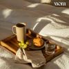 image:imageMORA Ceramics Large Tea Mug with Loose Leaf Infuser and Ceramic Lid 18 oz Portable Microwave Dishwasher Safe Tall Coffee Cup  Rustic Matte Ceramic Glaze Modern Herbal Tea Strainer ThymeMushroom