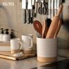 image:imageMORA Ceramics Large Tea Mug with Loose Leaf Infuser and Ceramic Lid 18 oz Portable Microwave Dishwasher Safe Tall Coffee Cup  Rustic Matte Ceramic Glaze Modern Herbal Tea Strainer ThymeOat