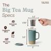 image:imageMORA Ceramics Large Tea Mug with Loose Leaf Infuser and Ceramic Lid 18 oz Portable Microwave Dishwasher Safe Tall Coffee Cup  Rustic Matte Ceramic Glaze Modern Herbal Tea Strainer ThymeIris