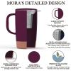 image:imageMORA Ceramics Large Tea Mug with Loose Leaf Infuser and Ceramic Lid 18 oz Portable Microwave Dishwasher Safe Tall Coffee Cup  Rustic Matte Ceramic Glaze Modern Herbal Tea Strainer ThymeMerlot