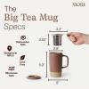 image:imageMORA Ceramics Large Tea Mug with Loose Leaf Infuser and Ceramic Lid 18 oz Portable Microwave Dishwasher Safe Tall Coffee Cup  Rustic Matte Ceramic Glaze Modern Herbal Tea Strainer ThymeTeracotta