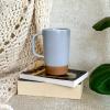 image:imageMORA Ceramics Large Tea Mug with Loose Leaf Infuser and Ceramic Lid 18 oz Portable Microwave Dishwasher Safe Tall Coffee Cup  Rustic Matte Ceramic Glaze Modern Herbal Tea Strainer ThymeSleet