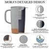 image:imageMORA Ceramics Large Tea Mug with Loose Leaf Infuser and Ceramic Lid 18 oz Portable Microwave Dishwasher Safe Tall Coffee Cup  Rustic Matte Ceramic Glaze Modern Herbal Tea Strainer ThymeSleet