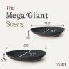 image:imageMORA Jumbo and Large Serving Dishes Set of 2 13 inch and 12 inch Ceramic Pottery Oval Platters  Microwave Oven and Dishwasher Safe  Thyme amp MushroomLiquorice