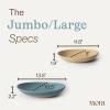image:imageMORA Jumbo and Large Serving Dishes Set of 2 13 inch and 12 inch Ceramic Pottery Oval Platters  Microwave Oven and Dishwasher Safe  Thyme amp MushroomIris  Merrigold