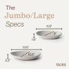 image:imageMORA Jumbo and Large Serving Dishes Set of 2 13 inch and 12 inch Ceramic Pottery Oval Platters  Microwave Oven and Dishwasher Safe  Thyme amp MushroomOat