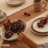 image:imageMORA Jumbo and Large Serving Dishes Set of 2 13 inch and 12 inch Ceramic Pottery Oval Platters  Microwave Oven and Dishwasher Safe  Thyme amp MushroomOat