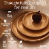 image:imageMORA Large Plates Set of 4 105 inch Ceramic Pottery Dinner Plates  Microwave Oven and Dishwasher Safe  IrisIris