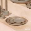 image:imageMORA Large Plates Set of 4 105 inch Ceramic Pottery Dinner Plates  Microwave Oven and Dishwasher Safe  IrisPeppercorn