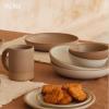 image:imageMORA Medium Bowls Set of 4 28oz Ceramic Pottery Everyday Bowls  Microwave Oven and Dishwasher Safe  PeppercornOat