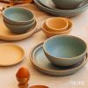 image:imageMORA Medium Dishes Set of 4 30oz Ceramic Pottery Pasta PlateWide Bowls  Microwave Oven and Dishwasher Safe  LiquoriceIris