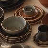 image:imageMORA Medium Dishes Set of 4 30oz Ceramic Pottery Pasta PlateWide Bowls  Microwave Oven and Dishwasher Safe  LiquoriceLiquorice
