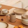 image:imageMORA Medium Dishes Set of 4 30oz Ceramic Pottery Pasta PlateWide Bowls  Microwave Oven and Dishwasher Safe  LiquoriceMushroom