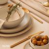image:imageMORA Medium Dishes Set of 4 30oz Ceramic Pottery Pasta PlateWide Bowls  Microwave Oven and Dishwasher Safe  LiquoriceOat