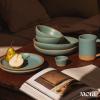 image:imageMORA Medium Plates Set of 4 85 inch Ceramic Pottery Salad Plates  Microwave Oven and Dishwasher Safe  PeppercornIris