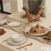 image:imageMORA Medium Plates Set of 4 85 inch Ceramic Pottery Salad Plates  Microwave Oven and Dishwasher Safe  PeppercornOat