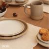 image:imageMORA Medium Plates Set of 4 85 inch Ceramic Pottery Salad Plates  Microwave Oven and Dishwasher Safe  PeppercornOat