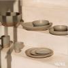 image:imageMORA Medium Plates Set of 4 85 inch Ceramic Pottery Salad Plates  Microwave Oven and Dishwasher Safe  PeppercornPeppercorn