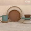 image:imageMORA Medium Plates Set of 4 85 inch Ceramic Pottery Salad Plates  Microwave Oven and Dishwasher Safe  PeppercornTerracotta