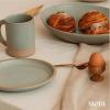 image:imageMORA Medium Plates Set of 4 85 inch Ceramic Pottery Salad Plates  Microwave Oven and Dishwasher Safe  PeppercornThyme