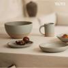 image:imageMORA Medium Plates Set of 4 85 inch Ceramic Pottery Salad Plates  Microwave Oven and Dishwasher Safe  PeppercornThyme