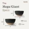 image:imageMORA Mega and Giant Bowls Set of 2 55 and 35 Qt Ceramic Pottery Mixing Bowls  Microwave and Dishwasher Safe  Mushroom amp ThymeLiquorice