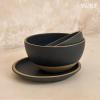 image:imageMORA Mega and Giant Bowls Set of 2 55 and 35 Qt Ceramic Pottery Mixing Bowls  Microwave and Dishwasher Safe  Mushroom amp ThymeLiquorice