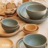 image:imageMORA Mega and Giant Bowls Set of 2 55 and 35 Qt Ceramic Pottery Mixing Bowls  Microwave and Dishwasher Safe  Mushroom amp ThymeMerrigold  Iris