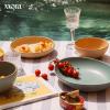image:imageMORA Mega and Giant Bowls Set of 2 55 and 35 Qt Ceramic Pottery Mixing Bowls  Microwave and Dishwasher Safe  Mushroom amp ThymeMerrigold  Iris