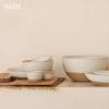 image:imageMORA Mega and Giant Bowls Set of 2 55 and 35 Qt Ceramic Pottery Mixing Bowls  Microwave and Dishwasher Safe  Mushroom amp ThymeOat