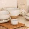 image:imageMORA Mega and Giant Bowls Set of 2 55 and 35 Qt Ceramic Pottery Mixing Bowls  Microwave and Dishwasher Safe  Mushroom amp ThymeOat