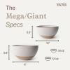 image:imageMORA Mega and Giant Bowls Set of 2 55 and 35 Qt Ceramic Pottery Mixing Bowls  Microwave and Dishwasher Safe  Mushroom amp ThymeOat