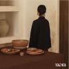 image:imageMORA Mega and Giant Bowls Set of 2 55 and 35 Qt Ceramic Pottery Mixing Bowls  Microwave and Dishwasher Safe  Mushroom amp ThymeTerracotta  Peppercorn