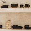 image:imageMORA Small Plates Set of 4 65 inch Ceramic Pottery Dessert Plates  Microwave Oven and Dishwasher Safe  LiquoriceLiquorice