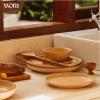 image:imageMORA Small Plates Set of 4 65 inch Ceramic Pottery Dessert Plates  Microwave Oven and Dishwasher Safe  LiquoriceMerrigold