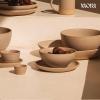 image:imageMORA Small Plates Set of 4 65 inch Ceramic Pottery Dessert Plates  Microwave Oven and Dishwasher Safe  LiquoriceMushroom