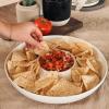 image:imageMora Ceramic Chips and Dip Serving Tray Large Divided Party Bowl Set for Chips amp Salsa Veggies amp Dip Fruit Snacks Entertaining Hosting etc Minimalist Design for the Modern Hostess  ChaiVanilla White
