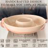image:imageMora Ceramic Chips and Dip Serving Tray Large Divided Party Bowl Set for Chips amp Salsa Veggies amp Dip Fruit Snacks Entertaining Hosting etc Minimalist Design for the Modern Hostess  ChaiChai
