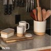 image:imageMora Ceramic Kitchen Utensil Holder  Wooden Spoon amp Spatula Crock for Countertop Modern Farmhouse Home Decor Large 73 Cooking Organizer for Stove Top and Counter  Heavy amp Sturdy  LiquoriceOat