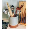 image:imageMora Ceramic Kitchen Utensil Holder  Wooden Spoon amp Spatula Crock for Countertop Modern Farmhouse Home Decor Large 73 Cooking Organizer for Stove Top and Counter  Heavy amp Sturdy  LiquoriceEarl Grey
